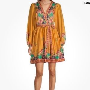 ANTONIO MELANI EMMA SURPLICE TUNIC DRESS 100% COTTON VOILE GINGER PAISLEY